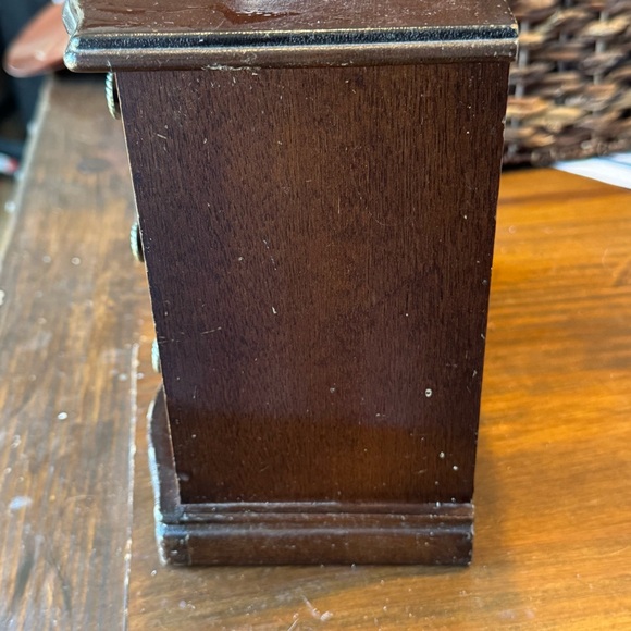 vintage wood jewelry box etched glass rose 3 drawers lined - Picture 11 of 13